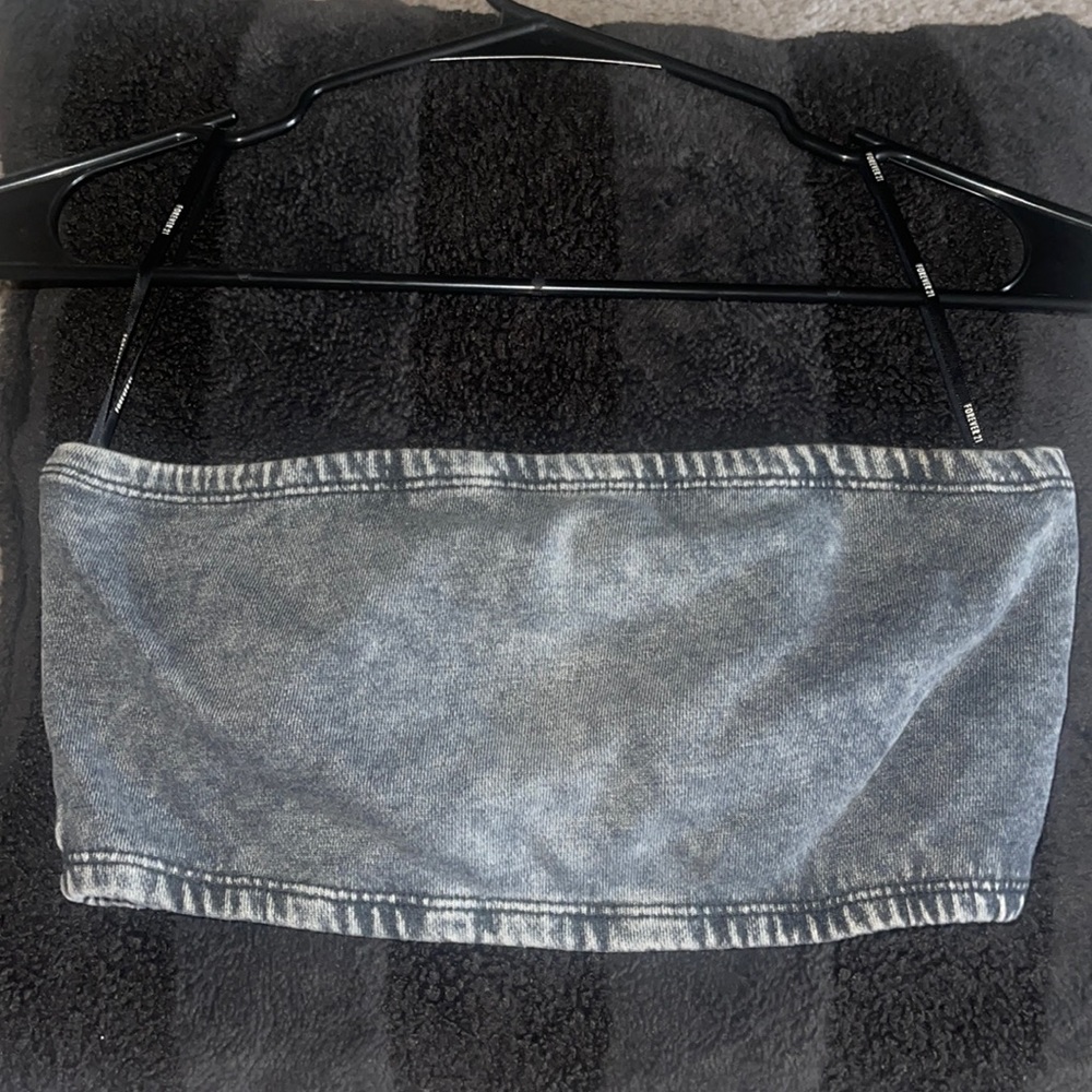 Charcoal grey bandeau top